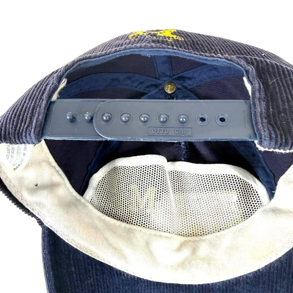 Vintage University Of Michigan Wolverines Corduroy Hat SnapBack Embroidered Blue - Picture 8 of 12